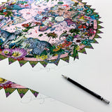 Ceylon Leopard Circular Solsetur - Art Print - Kristjana S Williams Studio