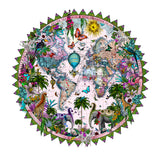 Ceylon Circular Elephants Palm Dusk - Art Print - Kristjana S Williams Studio