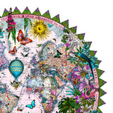 Ceylon Circular Elephants Palm Dusk - Art Print - Kristjana S Williams Studio