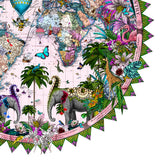 Ceylon Circular Elephants Palm Dusk - Art Print - Kristjana S Williams Studio