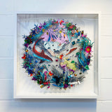 Circular Silvery Saer - Blacktip Shark - Original Artwork 2021 - Kristjana S Williams Studio