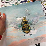Cool Sky Queen Bee - Art Print - Kristjana S Williams Studio
