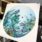 Fugl Ne Fiskur - Circular Sea-born - Art Print - Kristjana S Williams Studio