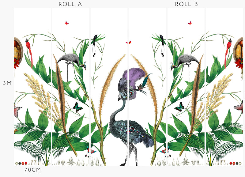 Giant Ostrich Green Botanical Wall Mural - Kristjana S Williams Studio