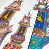 Grandmother Wonderland Clock - Art Print - Kristjana S Williams Studio