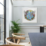 Here be Dragons - Svifandi blue World - Art Print - Kristjana S Williams Studio