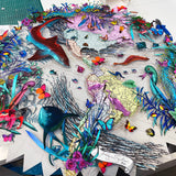 Circular Silvery Saer - Blacktip Shark | Original Artwork 2021 | Kristjana S Williams