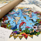 Here be Dragons - Svifandi blue World - Art Print - Kristjana S Williams Studio