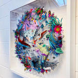 Circular Silvery Saer - Blacktip Shark - Original Artwork 2021 - Kristjana S Williams Studio