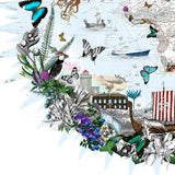 Klakinn & Evropa - Circular Map - Art Print - Kristjana S Williams Studio