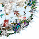 Klakinn & Evropa - Circular Map - Art Print - Kristjana S Williams Studio