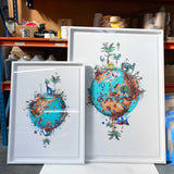 Mountain og Elephant Ocean Jordin I - Art Print - Kristjana S Williams Studio