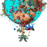 Mountain og Elephant Ocean Jordin I - Art Print - Kristjana S Williams Studio