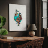 Mountain og Elephant Ocean Jordin I - Art Print - Kristjana S Williams Studio