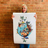 Mountain og Giraffe Ocean Jordin II - Art Print - Kristjana S Williams Studio