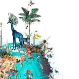 Mountain og Giraffe Ocean Jordin II - Art Print - Kristjana S Williams Studio