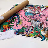 Sailing the Pink Sea Heimskort - Art Print - Kristjana S Williams Studio