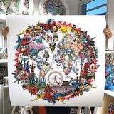 Hringlaga Heimskort - World Aedificia - Art Print - Kristjana S Williams Studio