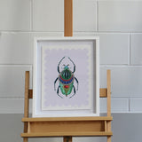 Beetle - Lilac - Framed Artwork - Kristjana S Williams Studio