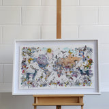 Dragonfly Deer Iridescent World - Framed Artwork - Kristjana S Williams Studio