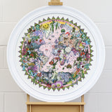 Ceylon Leopard Circular Solsetur - Framed Artwork - Kristjana S Williams Studio