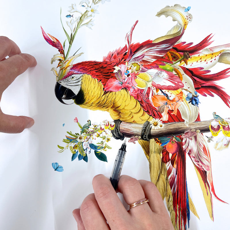 Botanical Harry Gin Bird II – Red & Gold