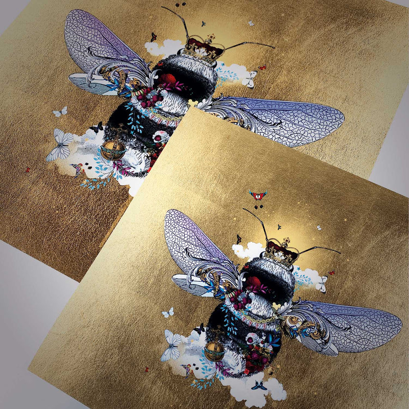 Golden Majestic Bee - Art Print - Kristjana S Williams Studio