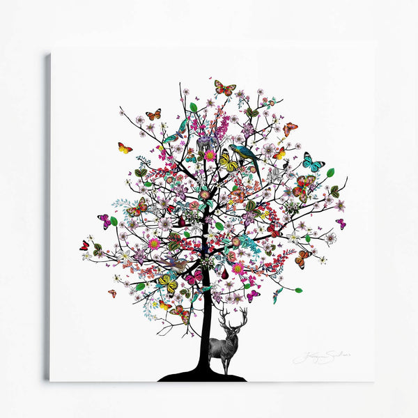 Bleikur Stag Tree - Art Print - Kristjana S Williams Studio