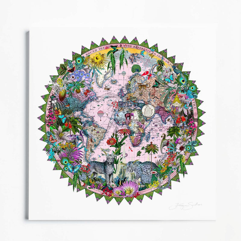 Ceylon Leopard Circular Solsetur - Art Print - Kristjana S Williams Studio
