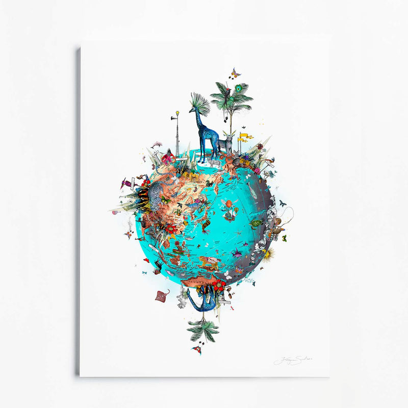 Mountain og Giraffe Ocean Jordin II - Art Print - Kristjana S Williams Studio