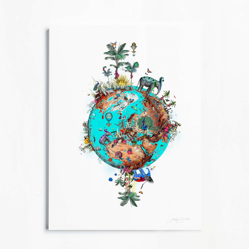 Mountain og Elephant Ocean Jordin I - Art Print - Kristjana S Williams Studio