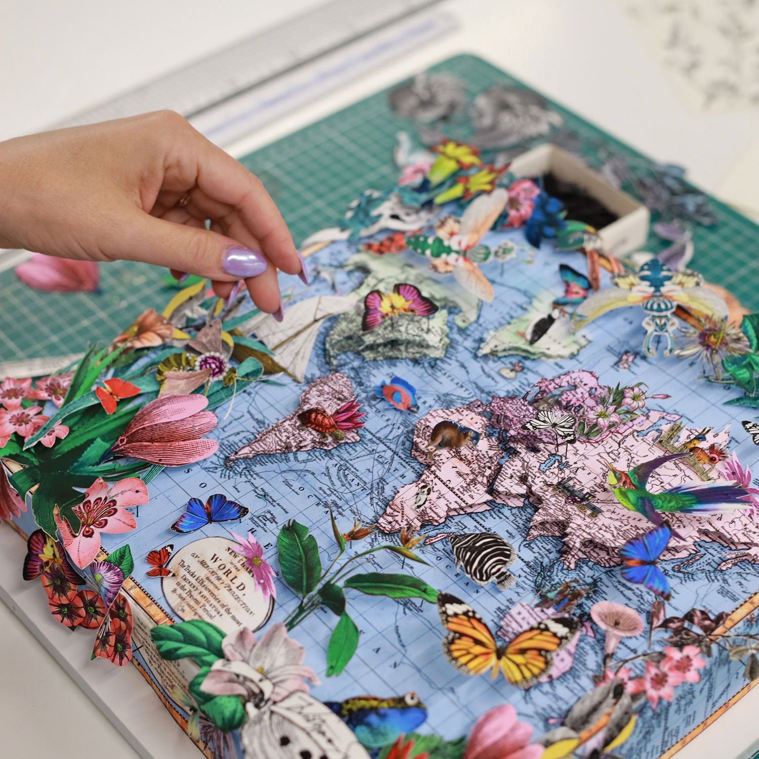 Globe Trotters Floating Maps - Original Artwork | Kristjana S Williams ...