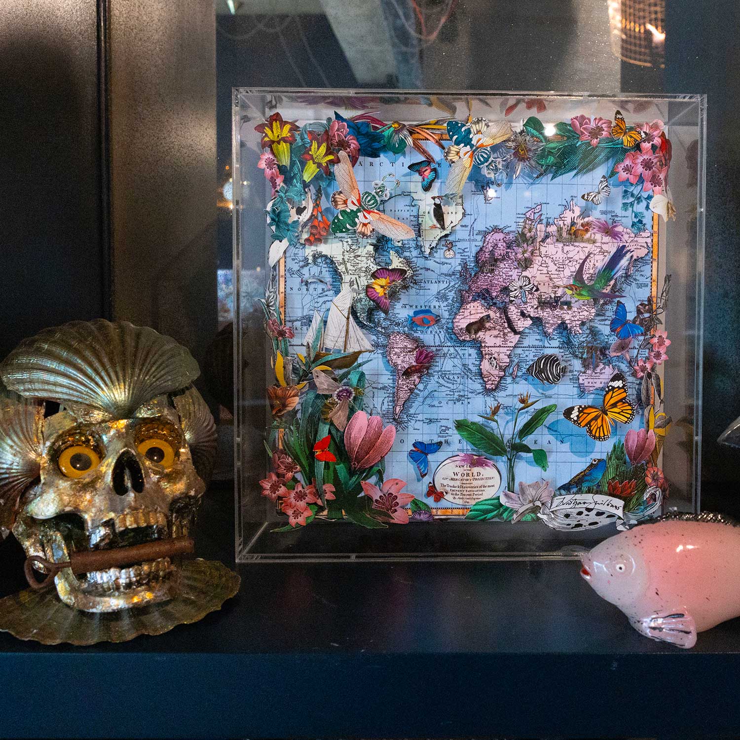 Globe Trotters Floating Maps - Original Artwork | Kristjana S Williams ...