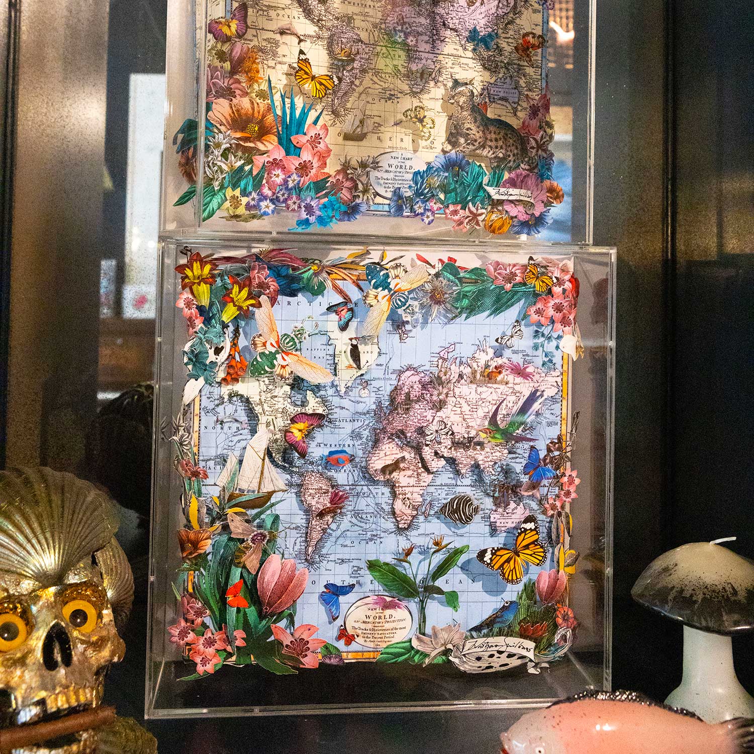 Globe Trotters Floating Maps - Original Artwork | Kristjana S Williams ...