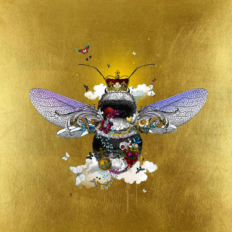 Golden Majestic Bee - Art Print - Kristjana S Williams Studio