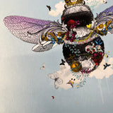 Golden Majestic Bee - Silver Blue - Artist Proof