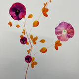 Orange Neon Pressed Flowers - Artist Proof