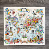 Ode to Art World Map - Blue Gradient - Artist Proof