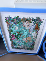 Herbalist Projection World Map - Framed Artwork - Kristjana S Williams Studio