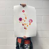 Orange Neon Pressed Flowers - Artist Proof