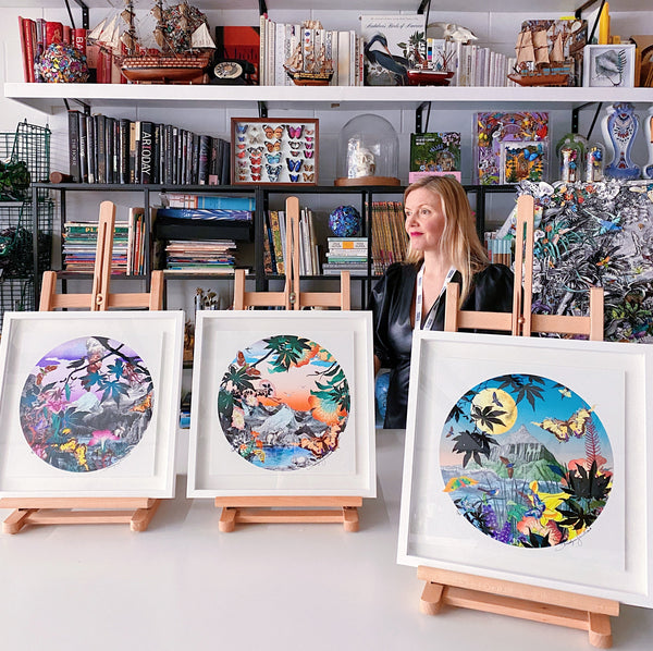 Rising Tides below the midnight sun Trilogy - Japanese Woodcut - Art Print Collection - Kristjana S Williams Studio