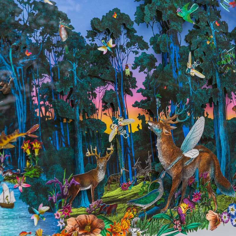 The Blue Ink Forest at Dawn - Original Artwork 2023 - Kristjana S Williams Studio