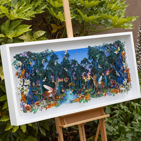 The Blue Ink Forest at Dawn - Original Artwork 2023 - Kristjana S Williams Studio