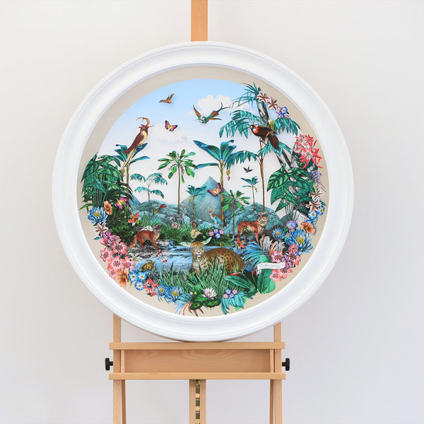 Hringlaga Palm Tree Morning Mountain II - Original Artwork 2023 - Kristjana S Williams Studio