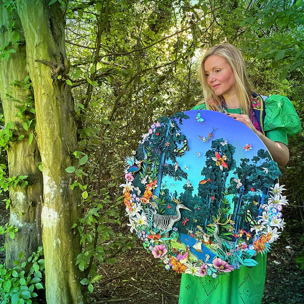 Hringlaga Forest - Heron Zebra - Original Artwork 2023 - Kristjana S Williams Studio