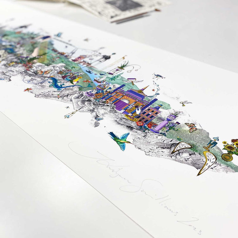 Floating Island - Súrrealískt - Art Print - Kristjana S Williams Studio