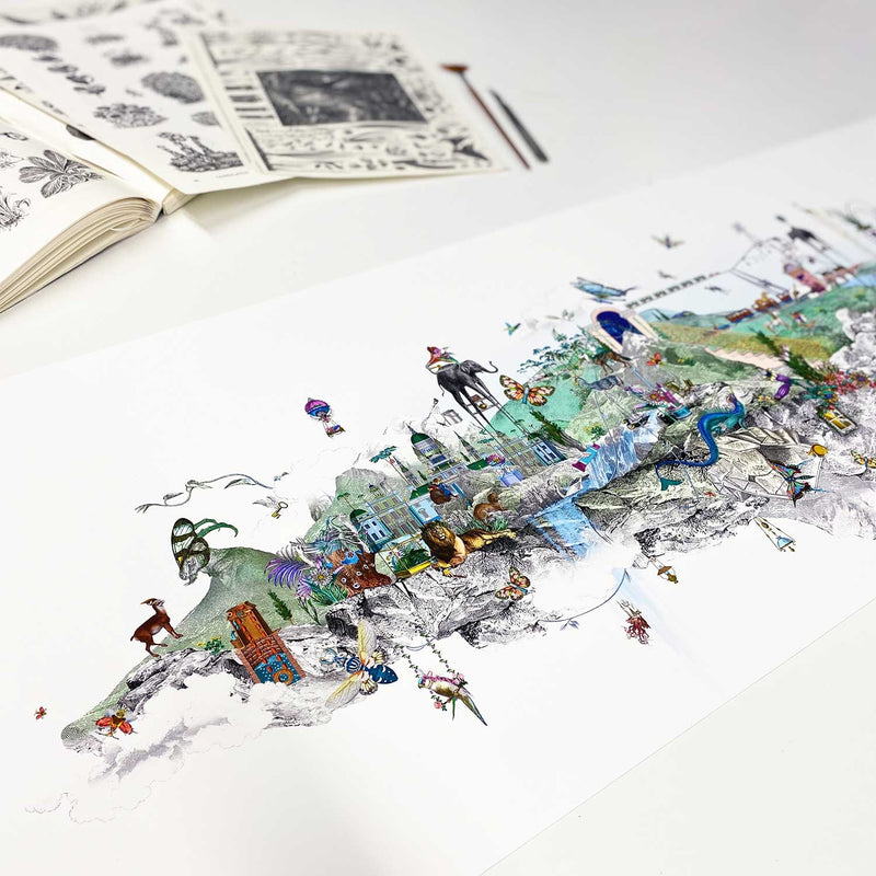 Floating Island - Súrrealískt - Art Print - Kristjana S Williams Studio