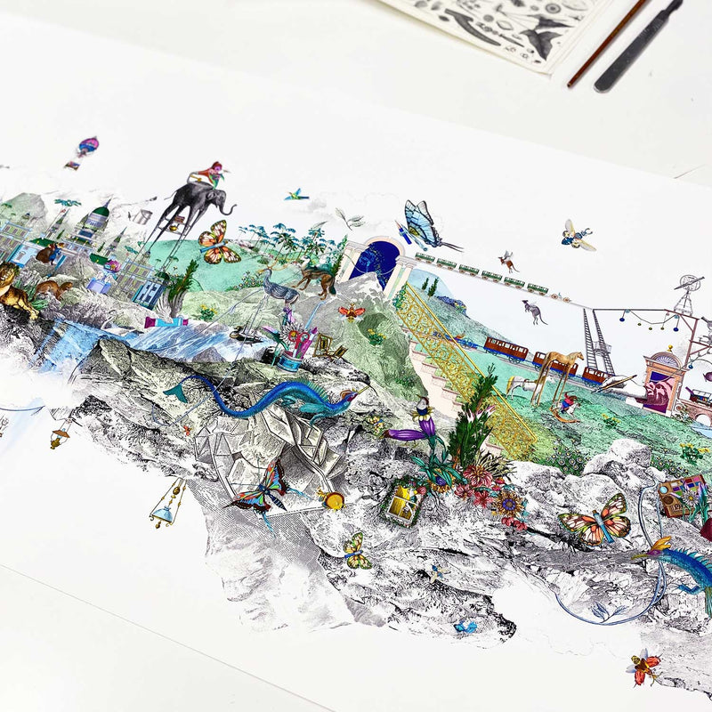 Floating Island - Súrrealískt - Art Print - Kristjana S Williams Studio
