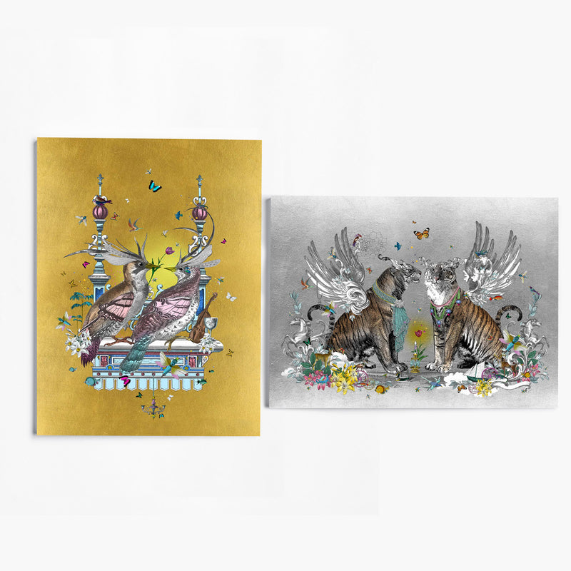 Love Cats & Bird - Art Print collection - Kristjana S Williams Studio