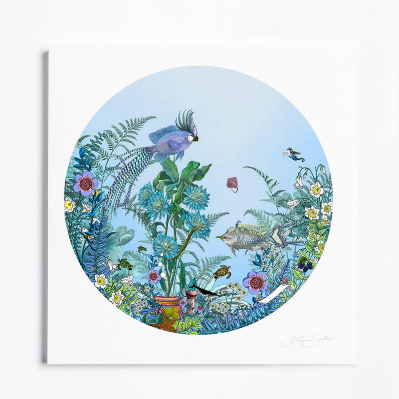 Fugl Ne Fiskur - Circular Sea-born - Art Print - Kristjana S Williams Studio